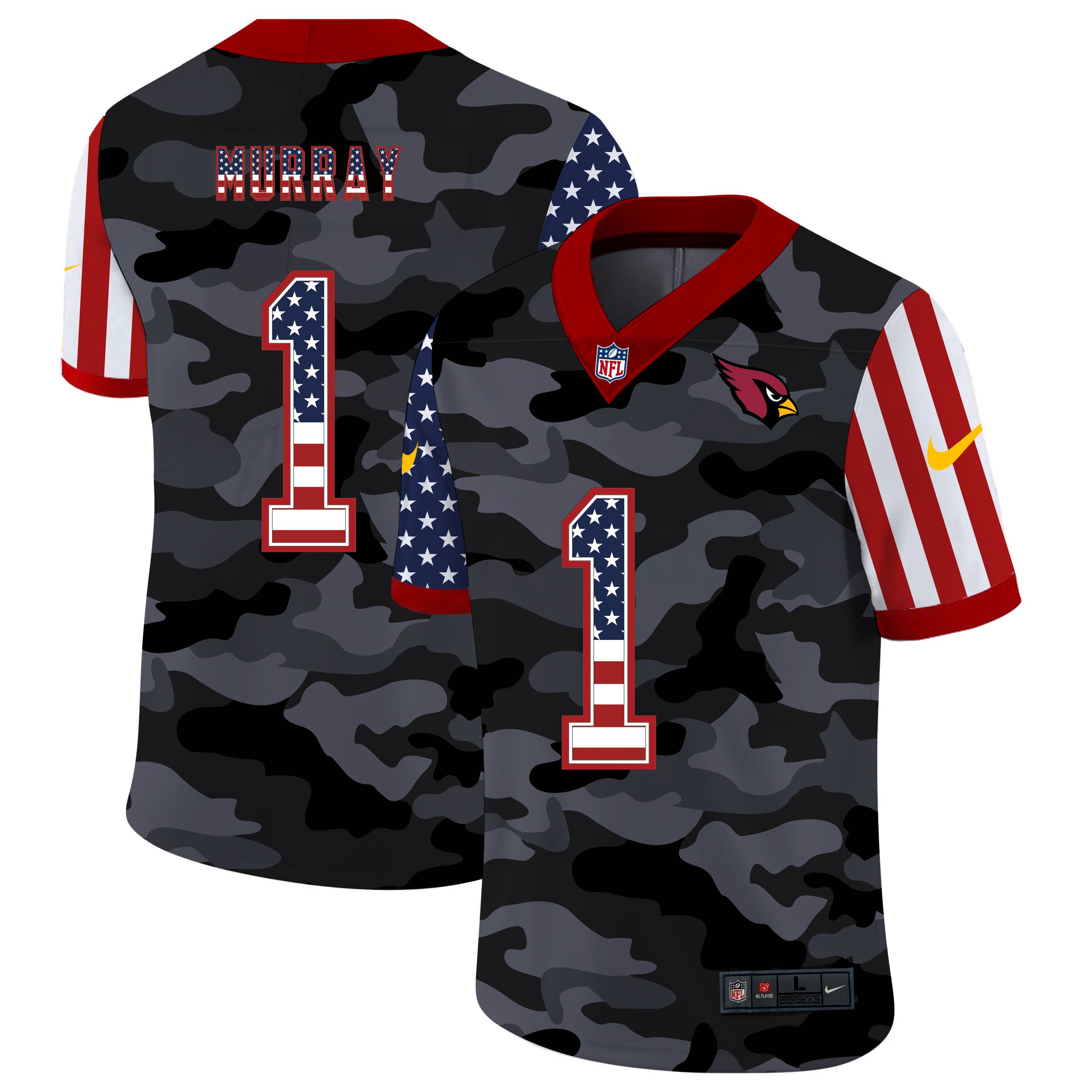Men Arizona Cardinals #1 Murray 2020 Nike USA Camo Salute to Service Limited NFL Jerseys->seattle seahawks->NFL Jersey